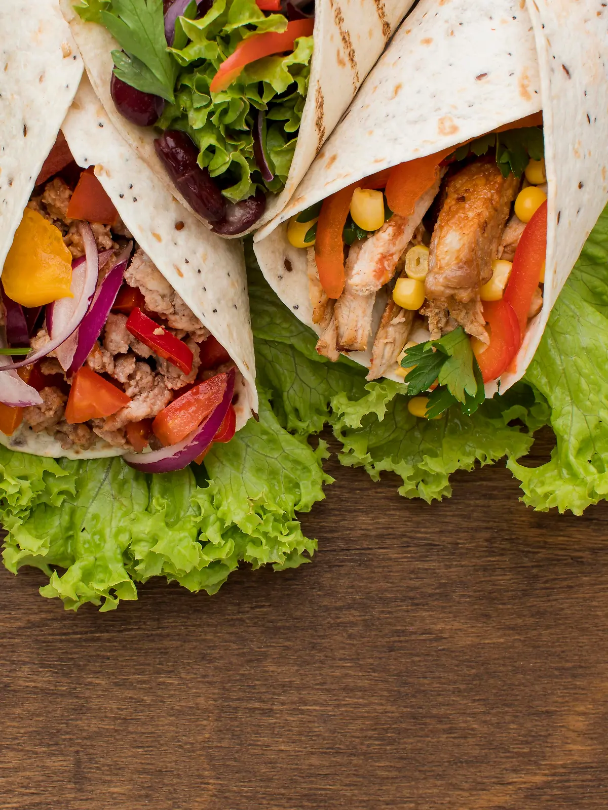 delicious tortilla wraps with meat