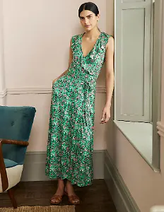 Maxi-Wickelkleid mit Blumenmuster
