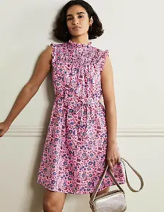 Ärmelloses Smok-Minikleid