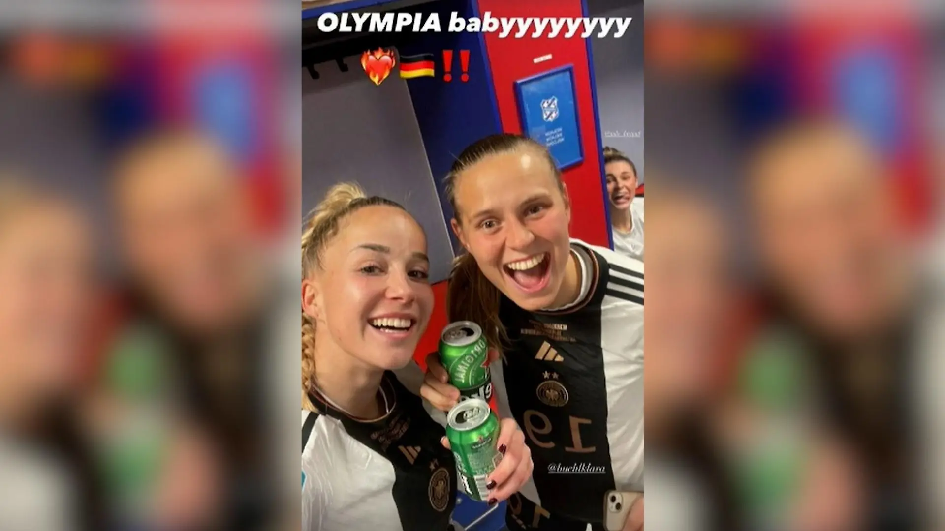 In der Kabine der DFB-Frauen floss das Bier.