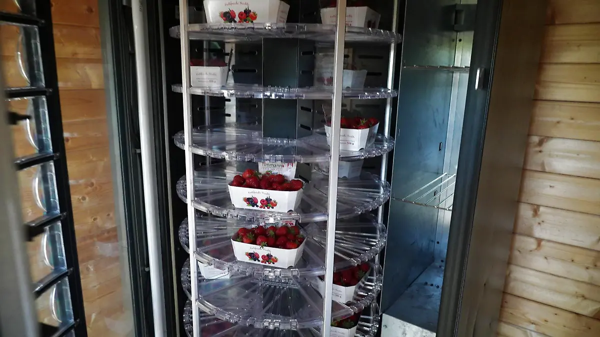 Frische Erdbeeren gibt es im Automaten in Hamburg-Kirchwerder.