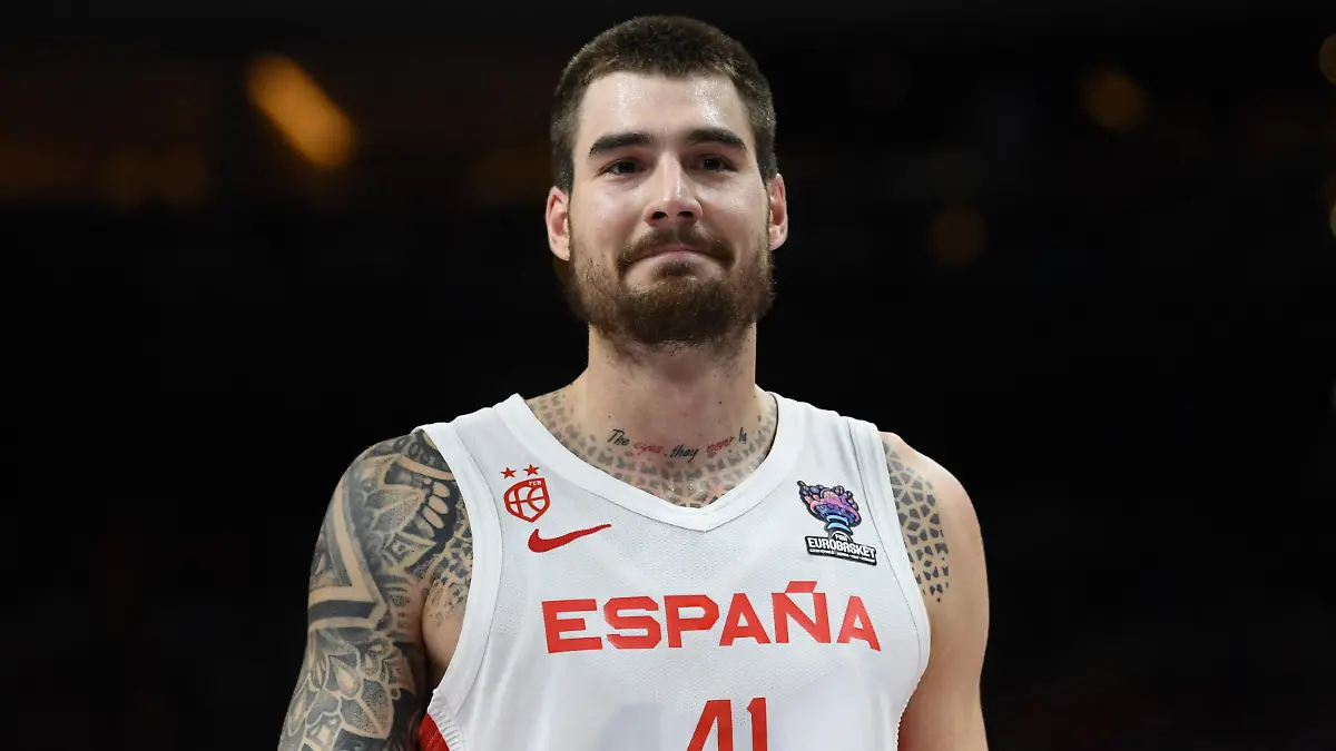 Basketball - EuroBasket Championship - Final - Spain v France - Mercedes-Benz Arena, Berlin, Germany - September 18, 2022  Spain's Juancho Hernangomez REUTERS/Annegret Hilse