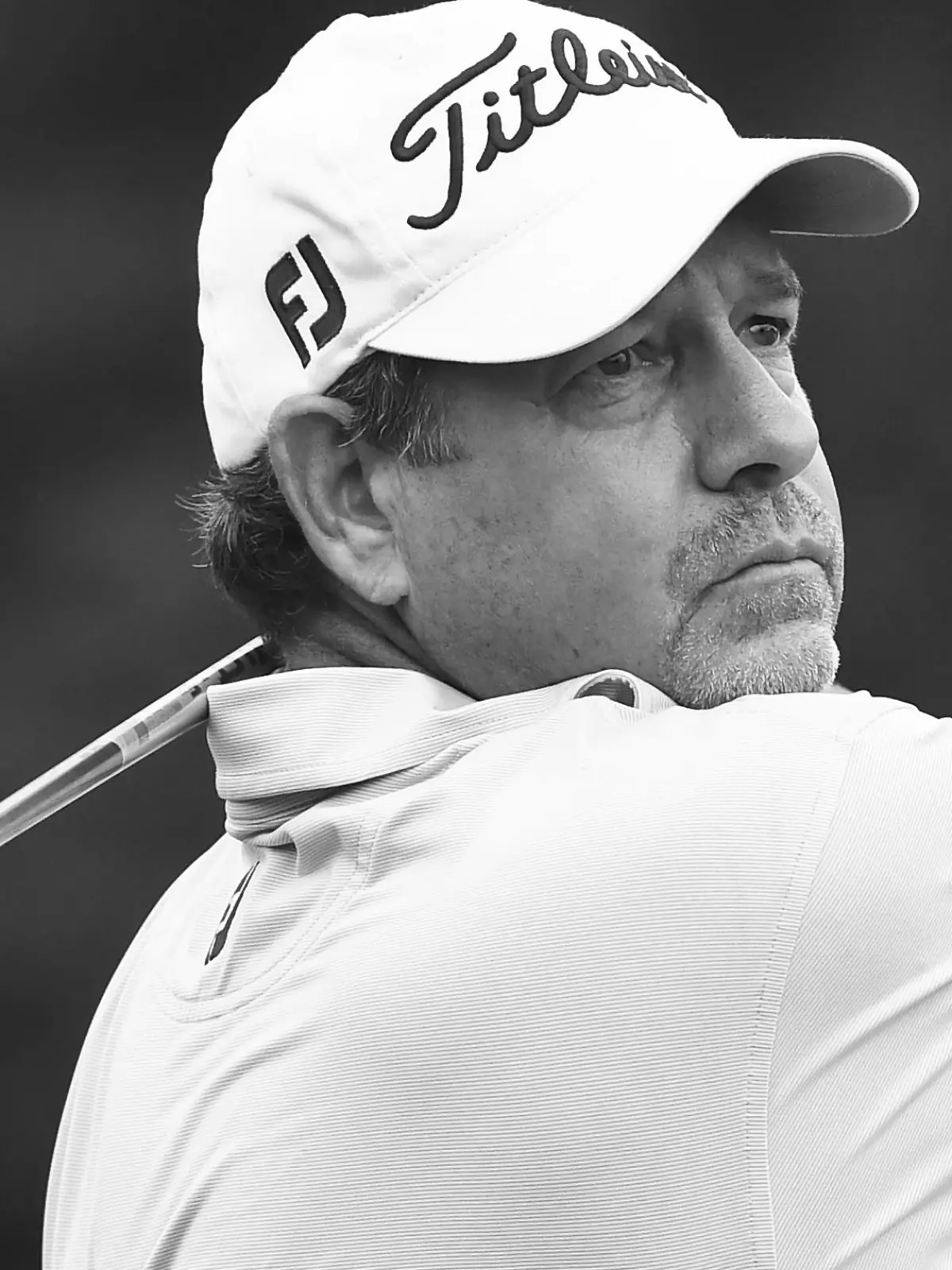 Bart Bryant tees off on the seventh hole during the third round of the Constellation Senior Players Championship golf tournament at Exmoor Country Club in Highland Park, Ill., Saturday, July 14, 2018. (Joe Lewnard/Daily Herald via AP)