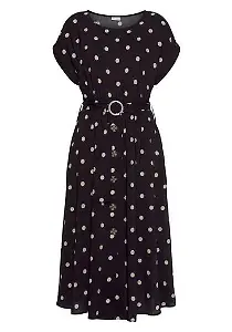Lascana Midikleid (mit Gürtel) mit Punktedruck
