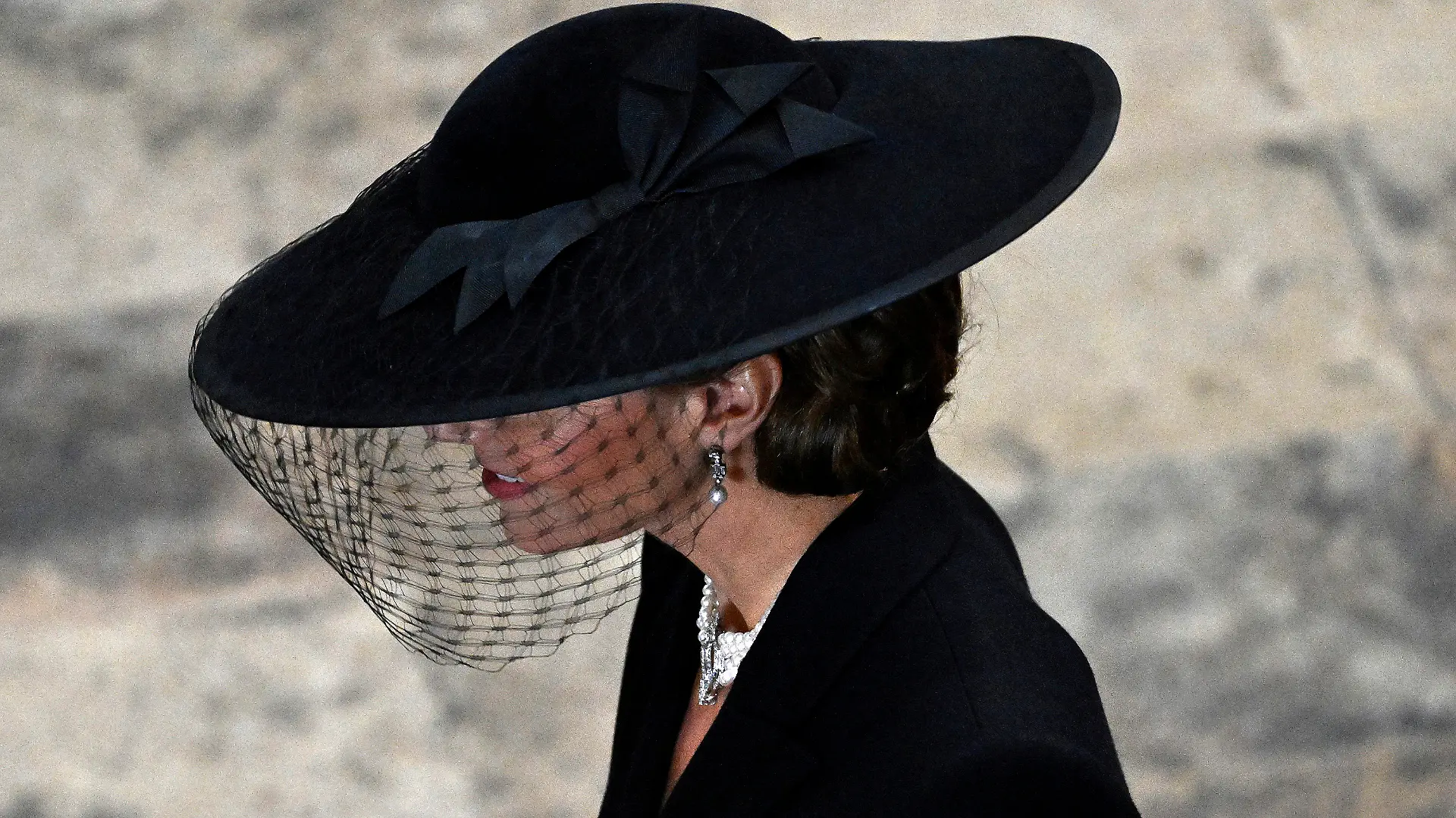 Kate, Princess of Wales arrives at Westminster Abbey ahead of the State Funeral of Britain's Queen Elizabeth II, in London Monday Sept. 19, 2022. The Queen, who died aged 96 on Sept. 8, will be buried at Windsor alongside her late husband, Prince Philip, who died last year. (Gareth Cattermole/Pool Photo via AP)