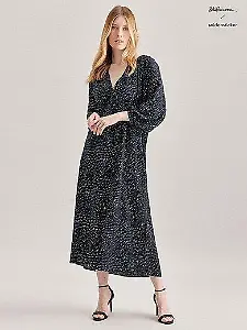 Maxikleid mit Minimal-Print