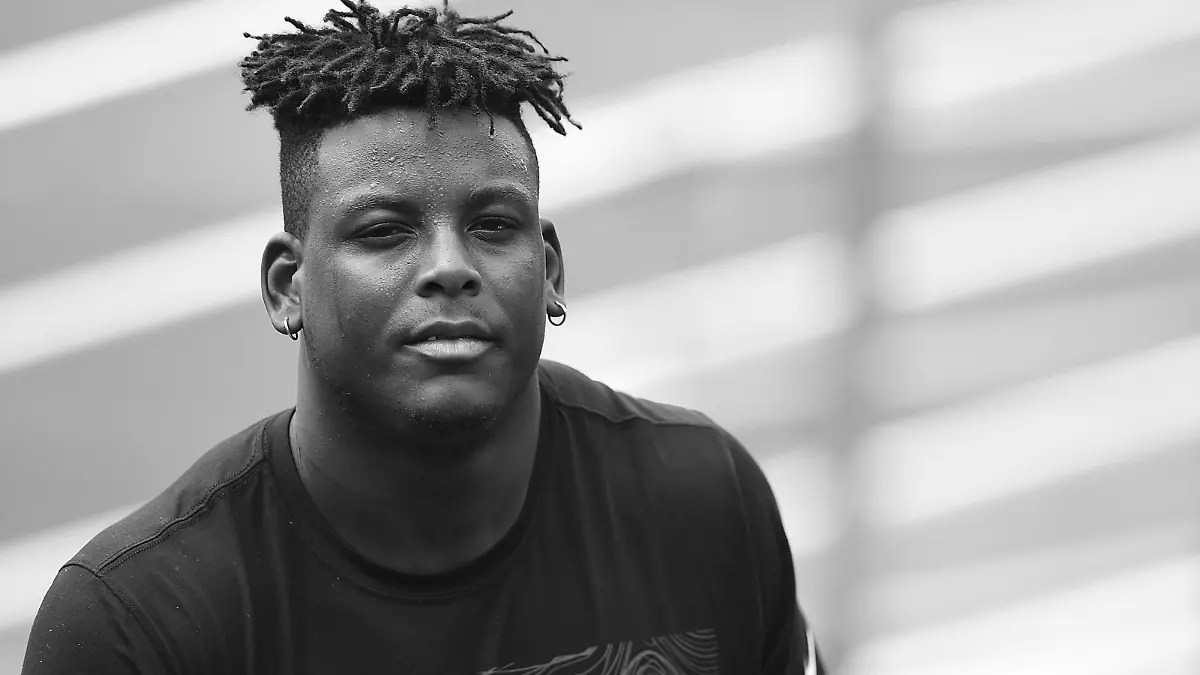 Baltimore Ravens rookie linebacker Jaylon Ferguson walks off the field after an NFL Football rookie camp, Saturday, May 4, 2019 in Owings Mills, Md. (AP Photo/Gail Burton)