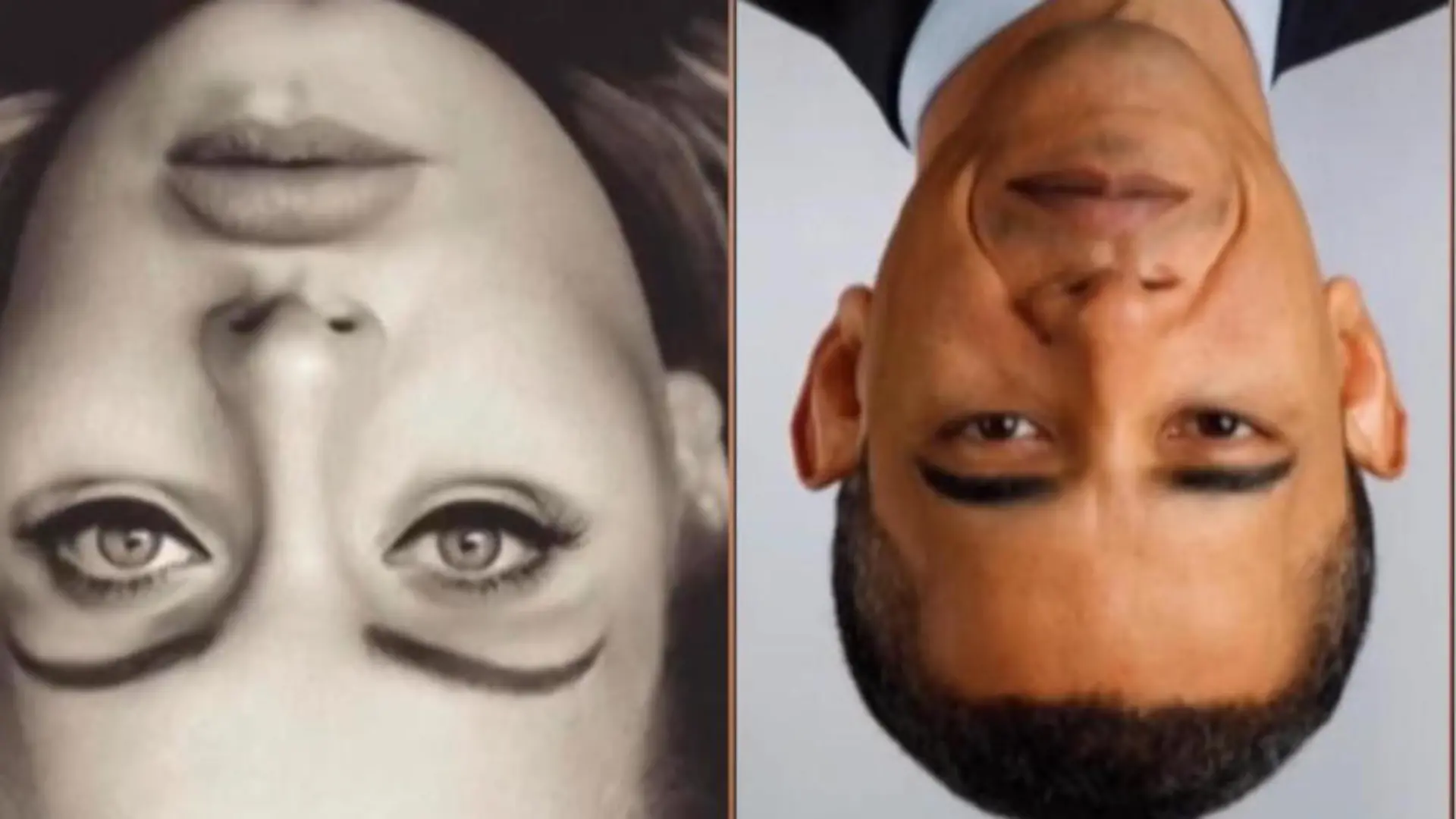 Gruselig! Was fällt Ihnen an Obama und Adele auf? Optische Täuschung