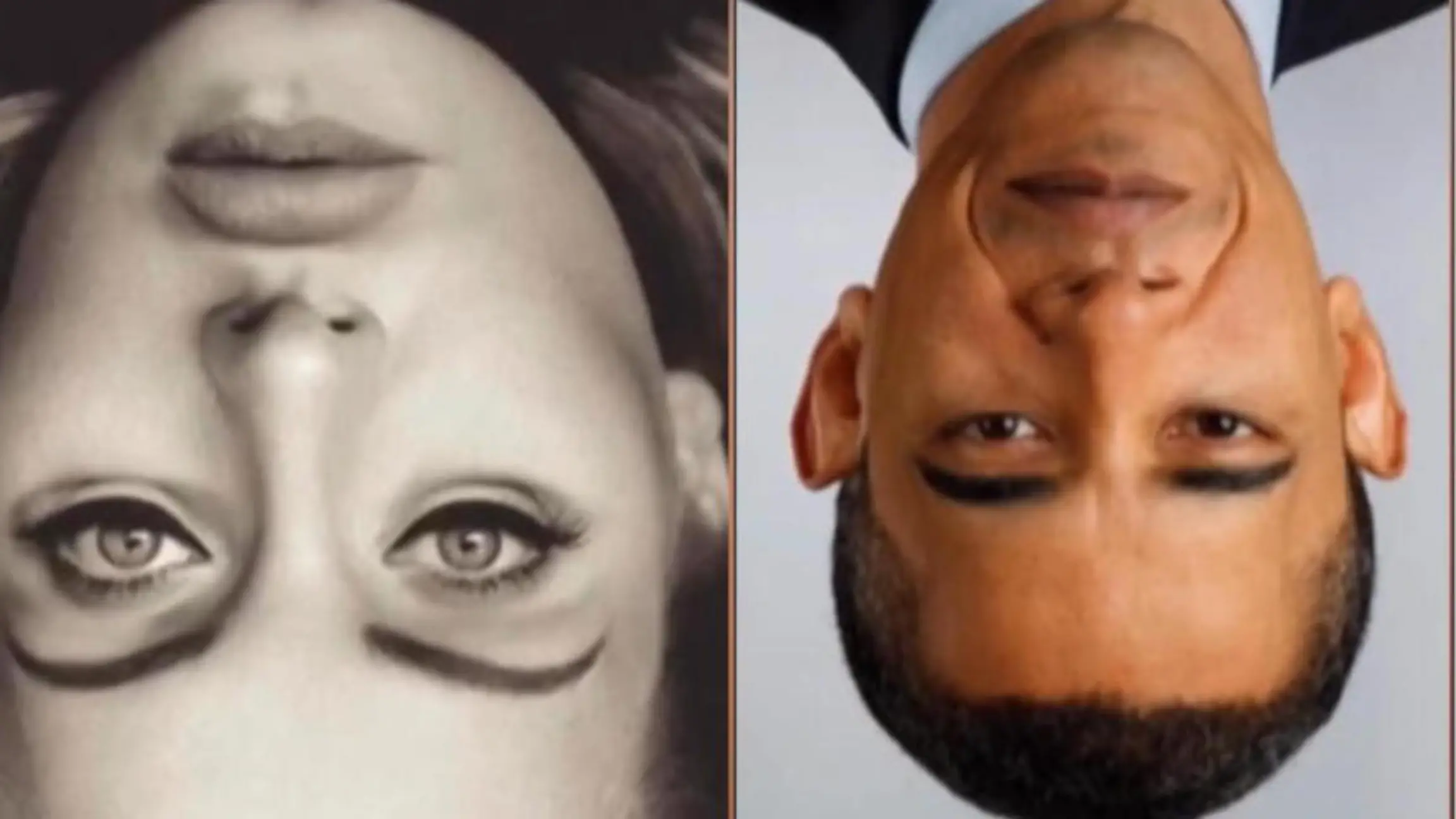 Gruselig! Was fällt Ihnen an Obama und Adele auf? Optische Täuschung