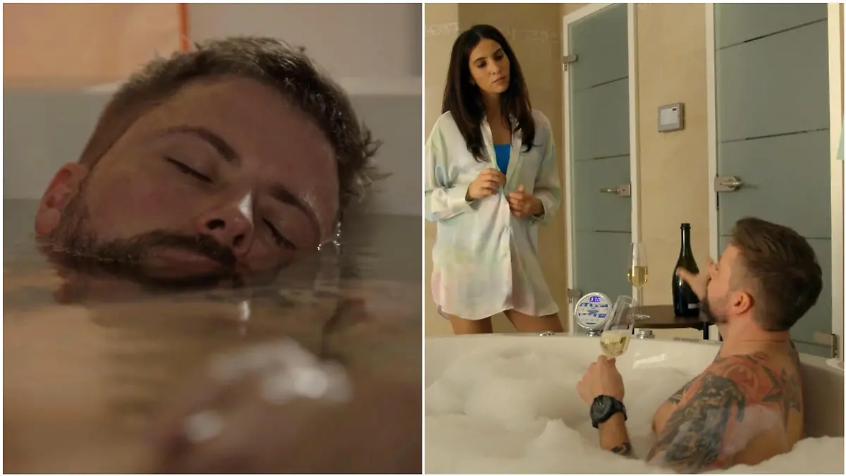 In diesen Szenen lag Felix von Jascheroff in kaltem Wasser.