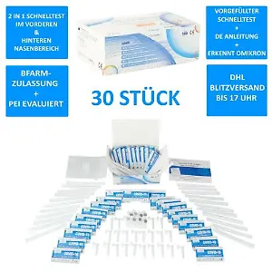 30x Corona Schnelltest Covid-19 Antigen Nasal Rapid Nasen Test Omikron BfArM 25