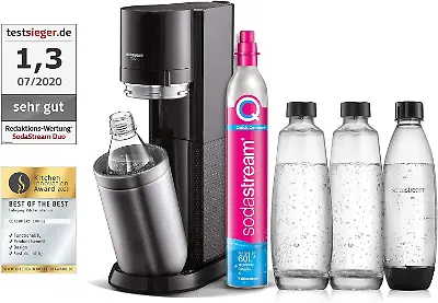 SodaStream Duo Wassersprudler, inkl. 2 Glas- und 2 Kunststoffflaschen