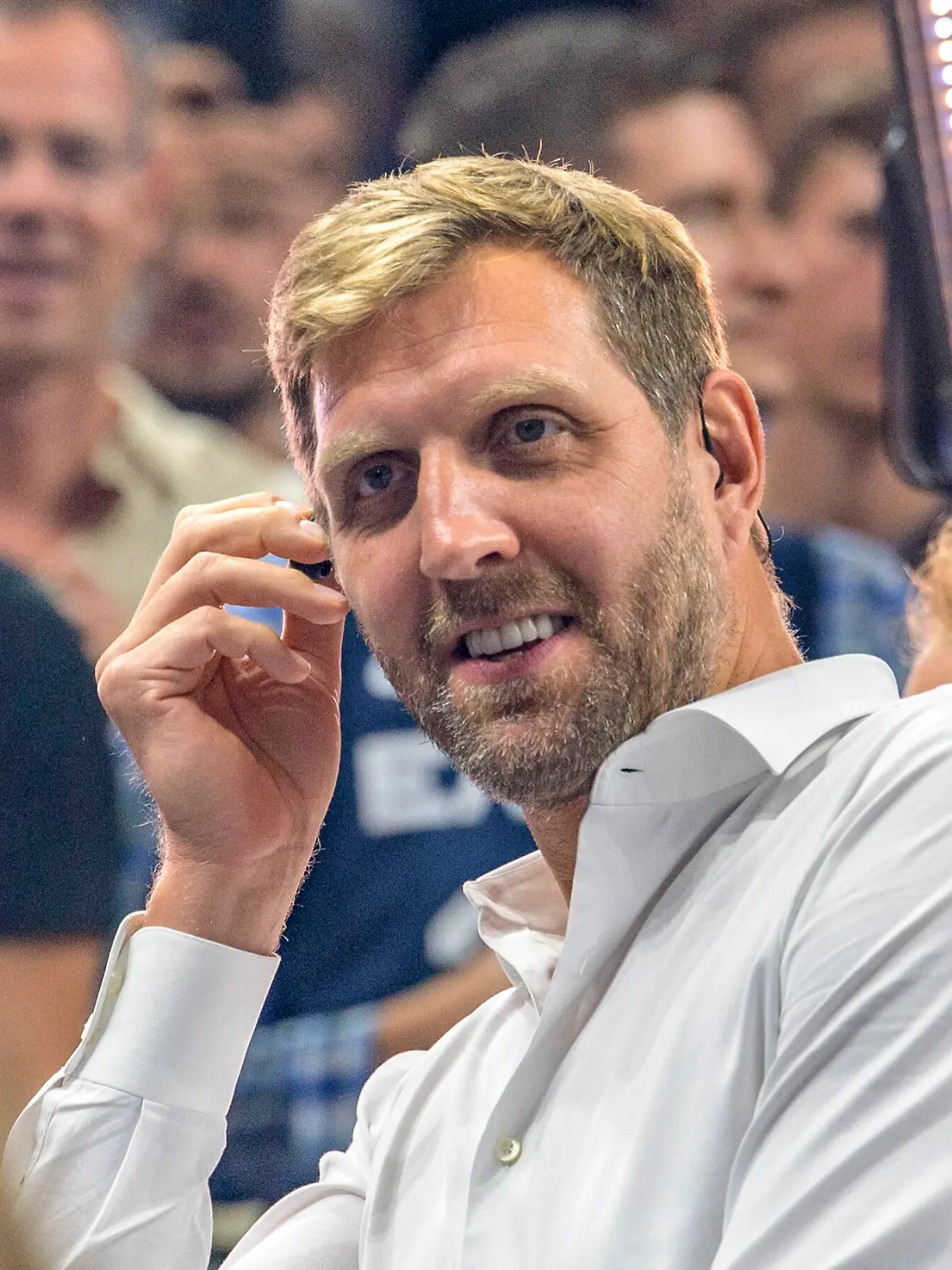  Dirk Nowitzki - Basketballspieler, waehrend eines Interviews vor dem Spiel, Deutschland vs Griechenland, GER, FIBA Eurobasket, Viertel - Finalspiel, BBL, Basketball - Maenner, Saison 2022, 13.09.2022, GER, FIBA Eurobasket, Deutschland vs Griechenland, Viertel - Finalspiel, BBL, Basketball - Maenner, Saison 2022, 13.09.2022, Berlin *** Dirk Nowitzki basketball player, during a pre-game interview, Germany vs Greece, GER, FIBA Eurobasket, quarter final game, BBL, mens basketball, 2022 season, 13 09 2022, GER, FIBA Eurobasket, Germany vs Greece, quarter final game, BBL, mens basketball, 2022 season, 13 09 2022, Berlin Copyright: xEibner-Pressefoto/UwexKochx EP_UKH