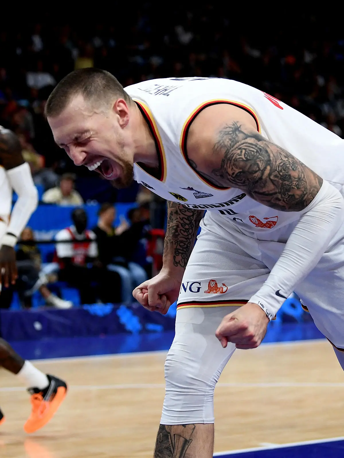 Basketball - EuroBasket Championship - Third Place Playoff - Germany v Poland - Mercedes-Benz Arena, Berlin, Germany - September 18, 2022  Germany's Daniel Theis reacts REUTERS/Annegret Hilse