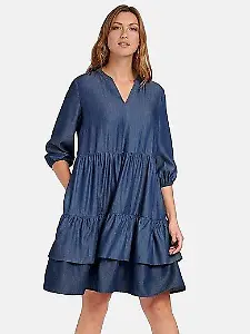 Stufenkleid in Jeans-Optik
