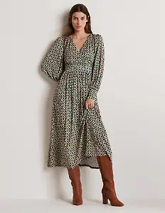 Jersey-Midikleid mit geometrischem Muster