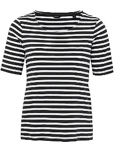 Rundhalsshirt mit Streifen