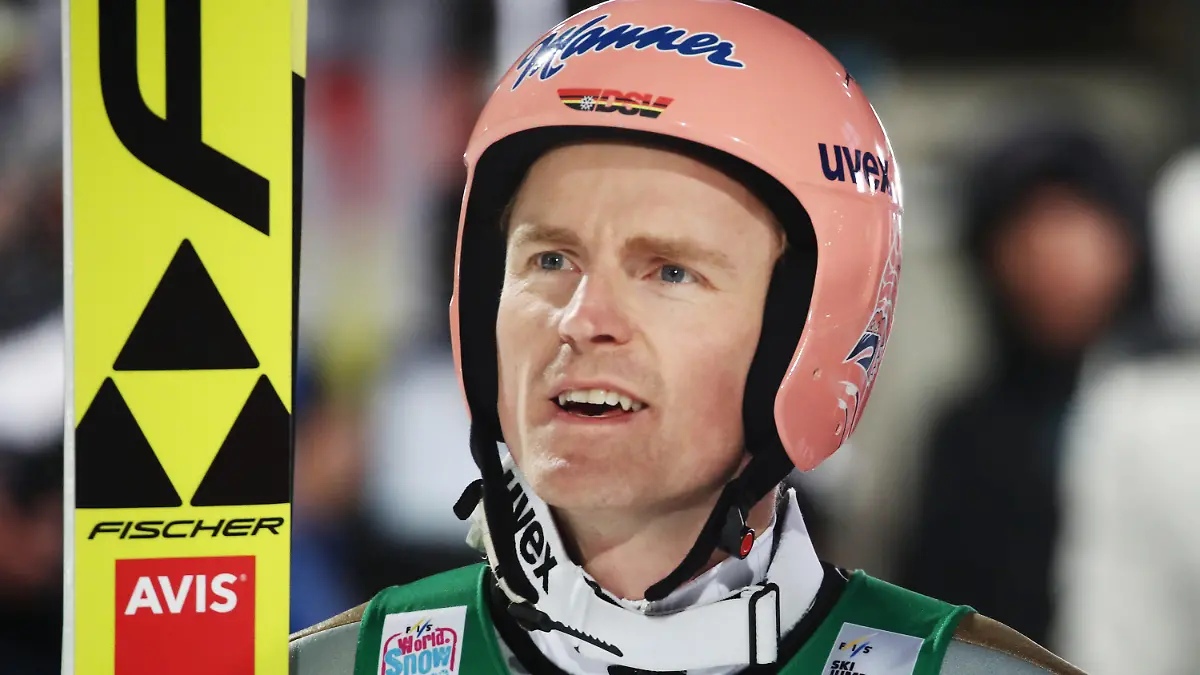 29.12.2018, Bayern, Oberstdorf: Skispringen: Vierschanzentournee, Großschanze, Herren, Qualifikation. Severin Freund, Skispringer aus Deutschland, reagiert nach seinem Sprung in der Qualifakation. Foto: Daniel Karmann/dpa +++ dpa-Bildfunk +++