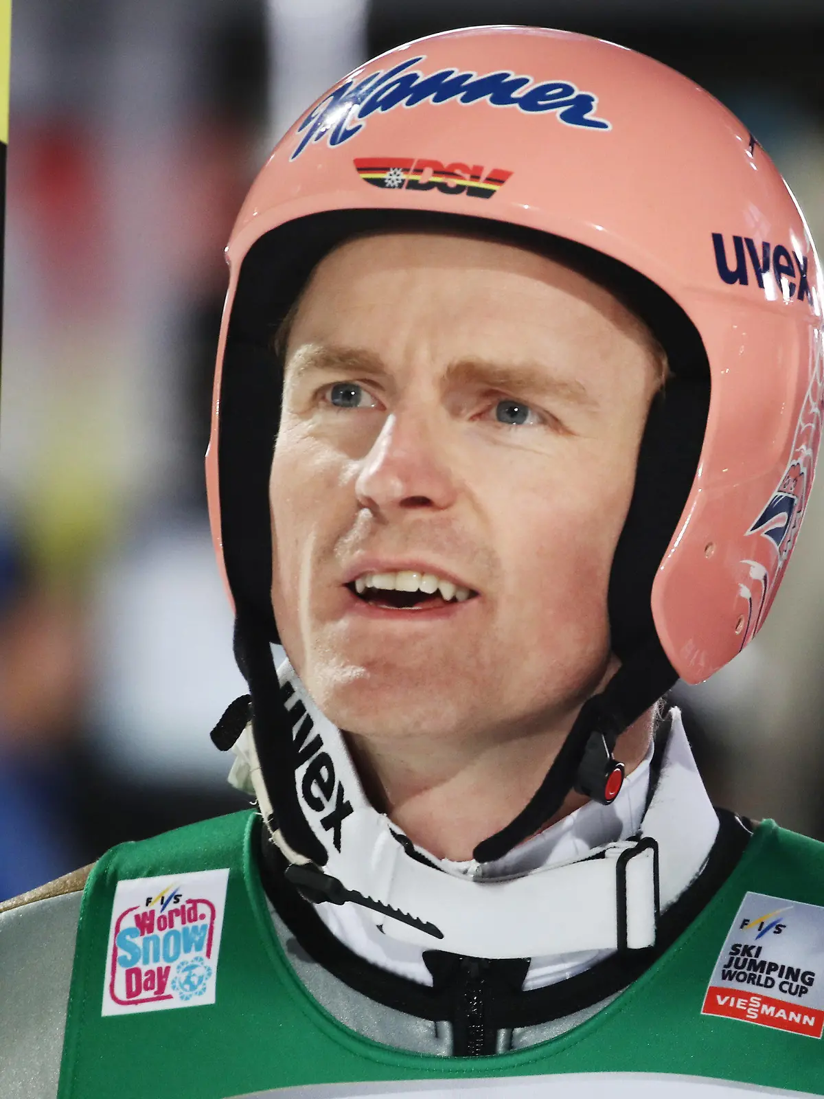 29.12.2018, Bayern, Oberstdorf: Skispringen: Vierschanzentournee, Großschanze, Herren, Qualifikation. Severin Freund, Skispringer aus Deutschland, reagiert nach seinem Sprung in der Qualifakation. Foto: Daniel Karmann/dpa +++ dpa-Bildfunk +++