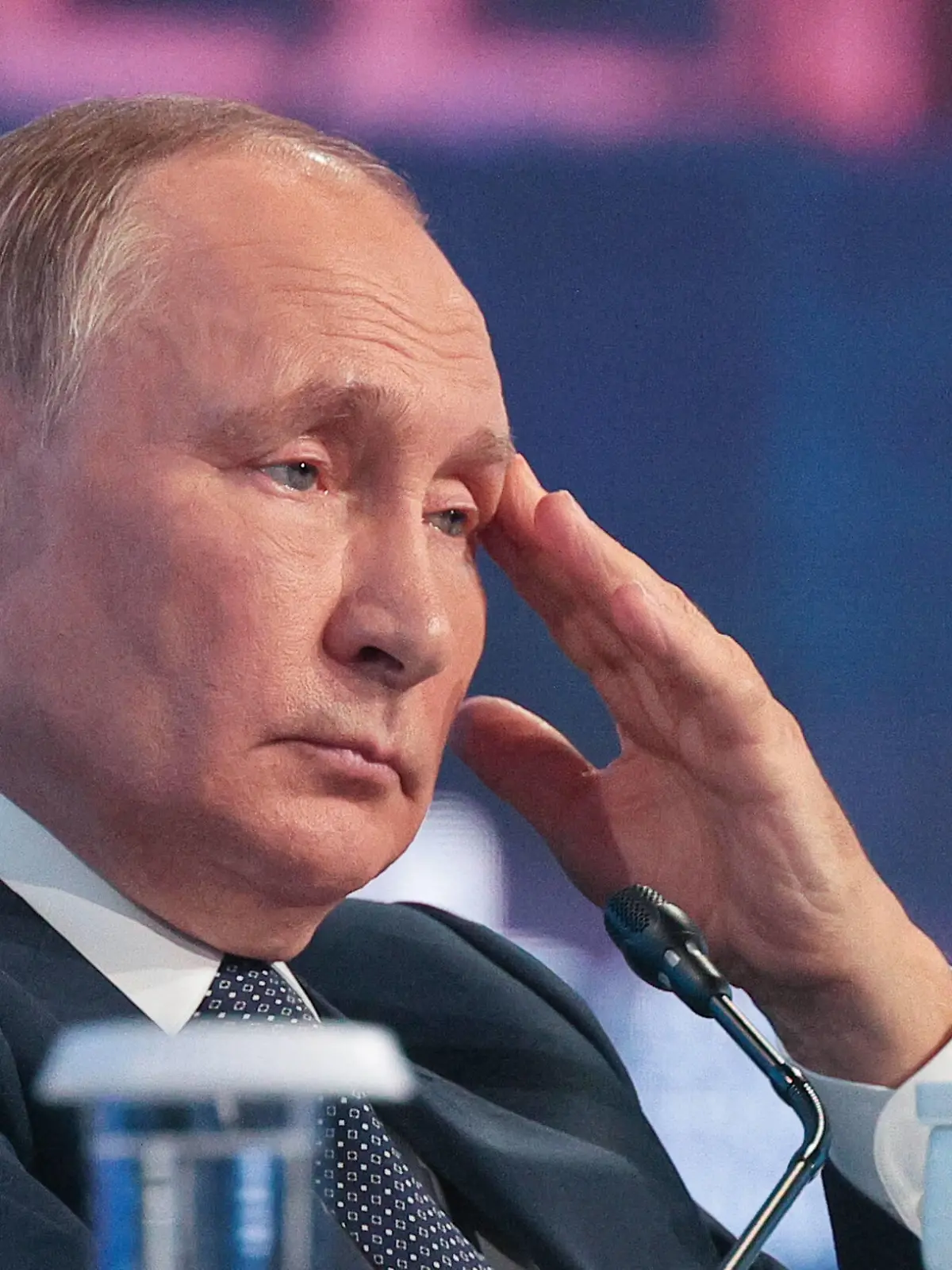  VLADIVOSTOK, RUSSIA  SEPTEMBER 7, 2022: Russia s President Vladimir Putin at a plenary session at the 2022 Eastern Economic Forum EEF at Far Eastern Federal University on Russky Island. Vladimir Smirnov/TASS Host Photo Agency PUBLICATIONxINxGERxAUTxONLY TS1414D4