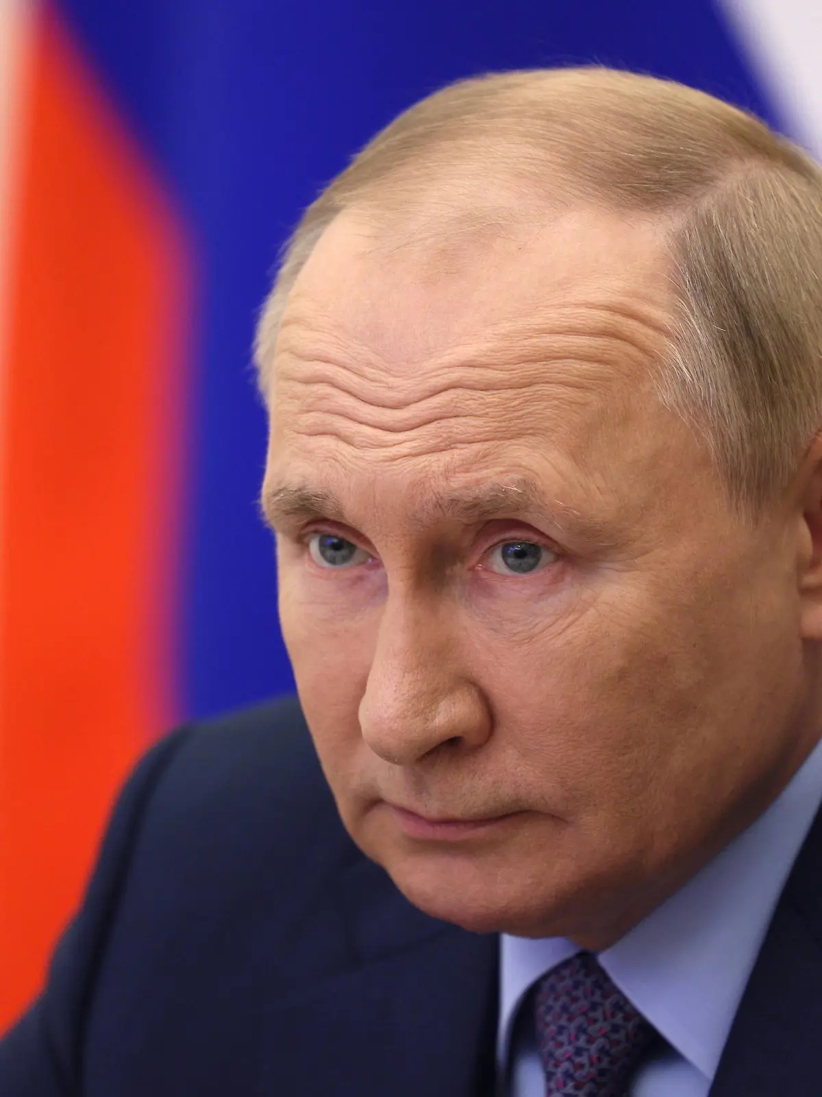 Russland, Präsident Wladimir Putin Videokonferenz in Moskau  MOSCOW, RUSSIA  SEPTEMBER 8, 2022: Russia s President Vladimir Putin takes part in a ceremony to open first section of the M12 motorway linking Moscow and Kazan for traffic via a video linkup from the Moscow Kremlin. Gavriil Grigorov/POOL/TASS PUBLICATIONxINxGERxAUTxONLY TS141AEE