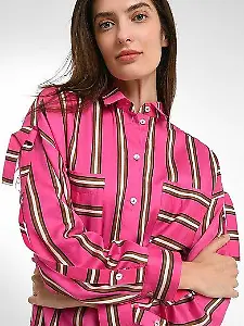 Gemusterte Bluse in Pink