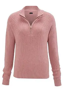 Laura Scott Strickpullover mit Troyer-Kragen