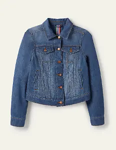 Boden Klassische Jeansjacke Mittleres Vintageblau