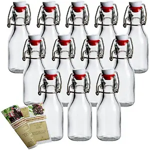 12 Glasflaschen je 100 ml mit Bügelverschluss von gouveo
