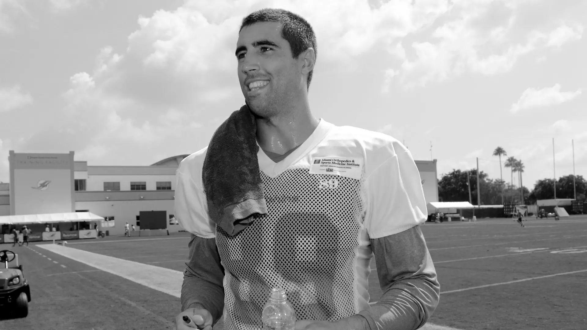 FILE - Miami Dolphins tight end Gavin Escobar walks off the field at the NFL team's training camp, July 26, 2018, in Davie, Fla. Two rock climbers, including the former NFL player, were found dead near a Southern California peak after rescue crews responded to reports of injuries, authorities said Wednesday, Sept. 29, 2022. (AP Photo/Lynne Sladky)