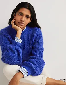 Pullover aus Grobrippstrick in Kobaltblau von Boden