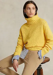Wollpullover mit Rollkragen in Gelb von Polo Ralph Lauren