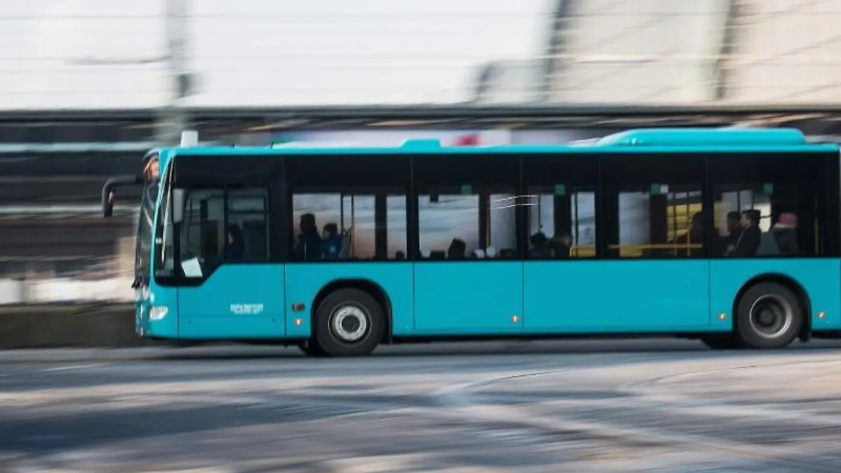 Ein Linienbus fährt auf einer Straße
