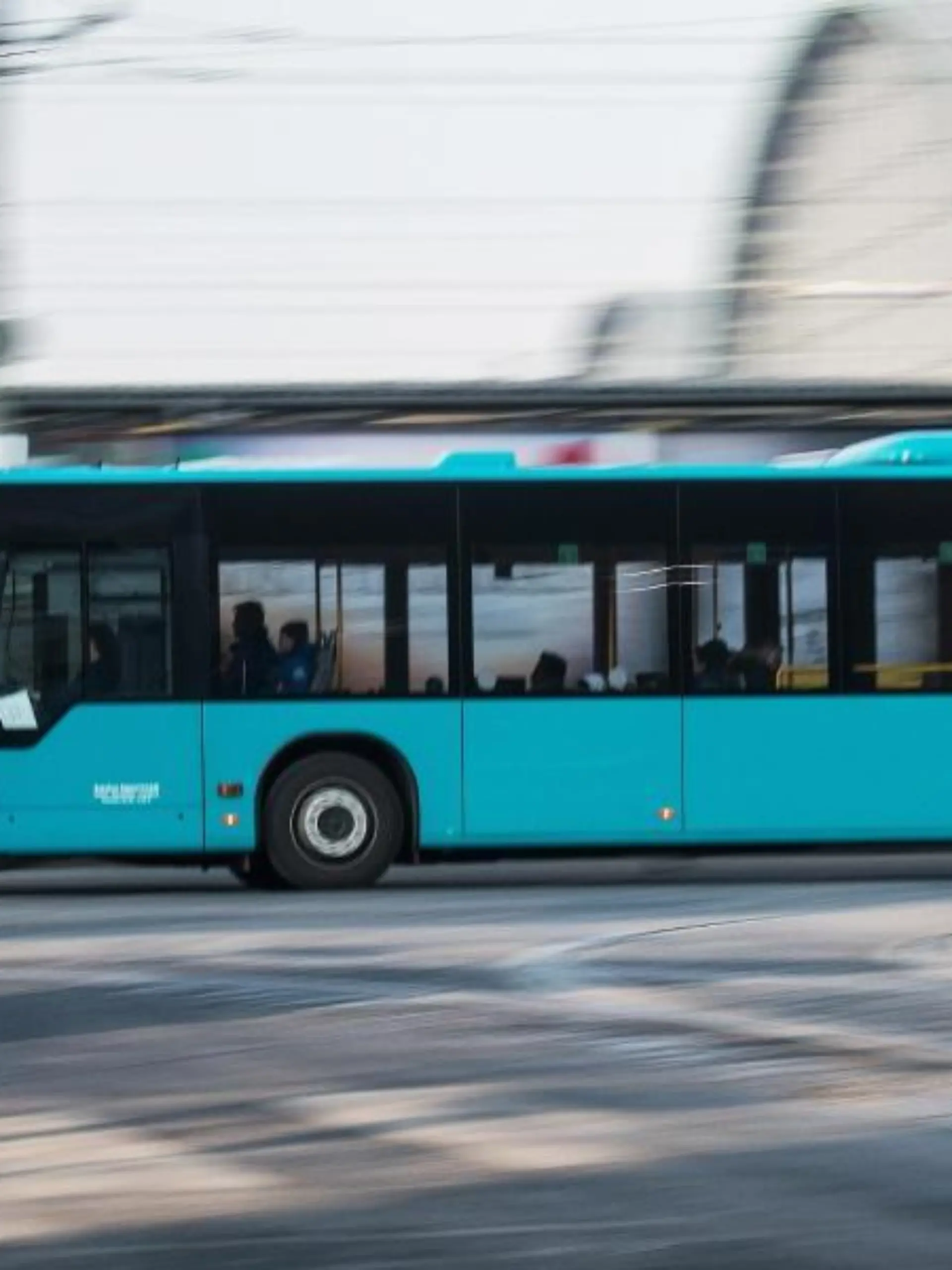 Ein Linienbus fährt auf einer Straße