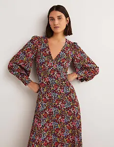 Maxikleid in Empire-Form mit V-Ausschnitt