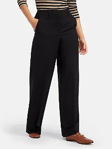 Weite Stoffhose in Schwarz