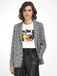 Karierter Jersey-Blazer