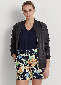 Bomberjacke aus Stretch-Leder von Ralph Lauren
