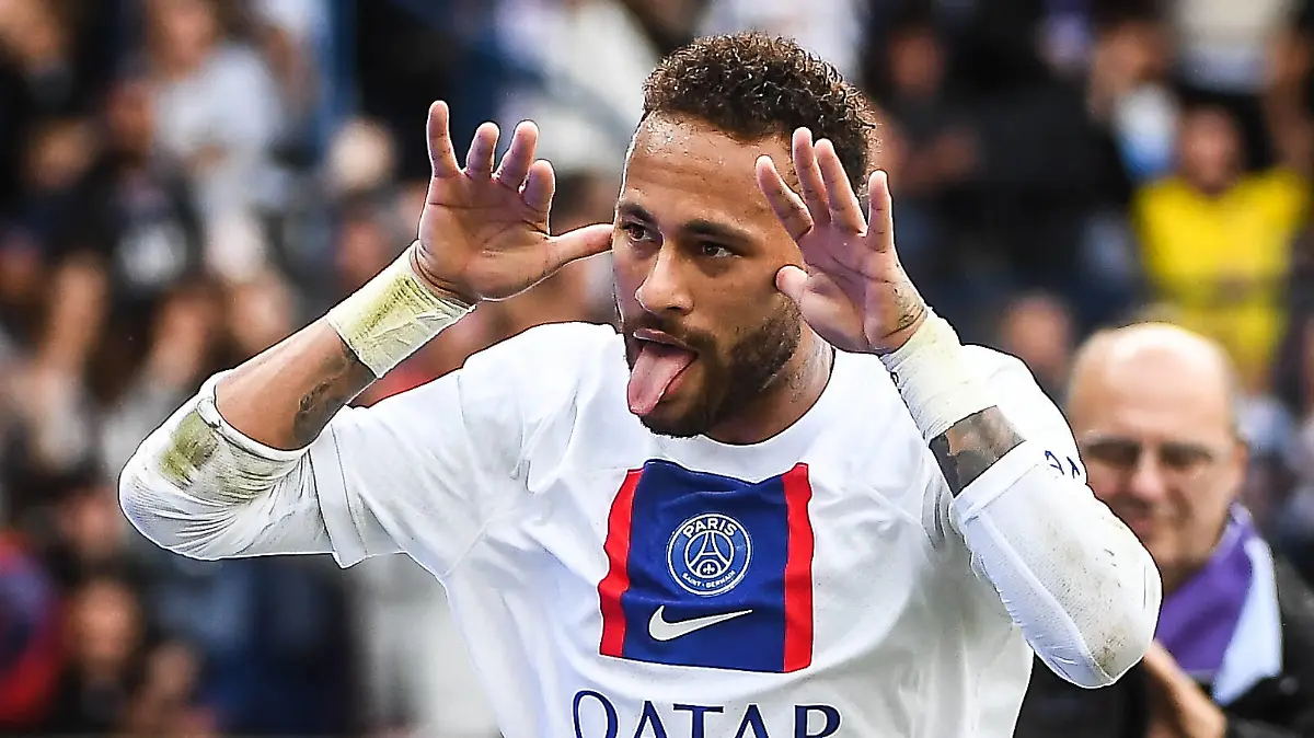  September 10, 2022, Paris, France: NEYMAR JR of Paris Saint-Germain celebrates scoring the game winning goal against Stade Brestois during French Ligue 1 action at Parc des Princes stadium. Paris France - ZUMAm308 20220910_zsp_m308_006 Copyright: xMatthieuxMirvillex