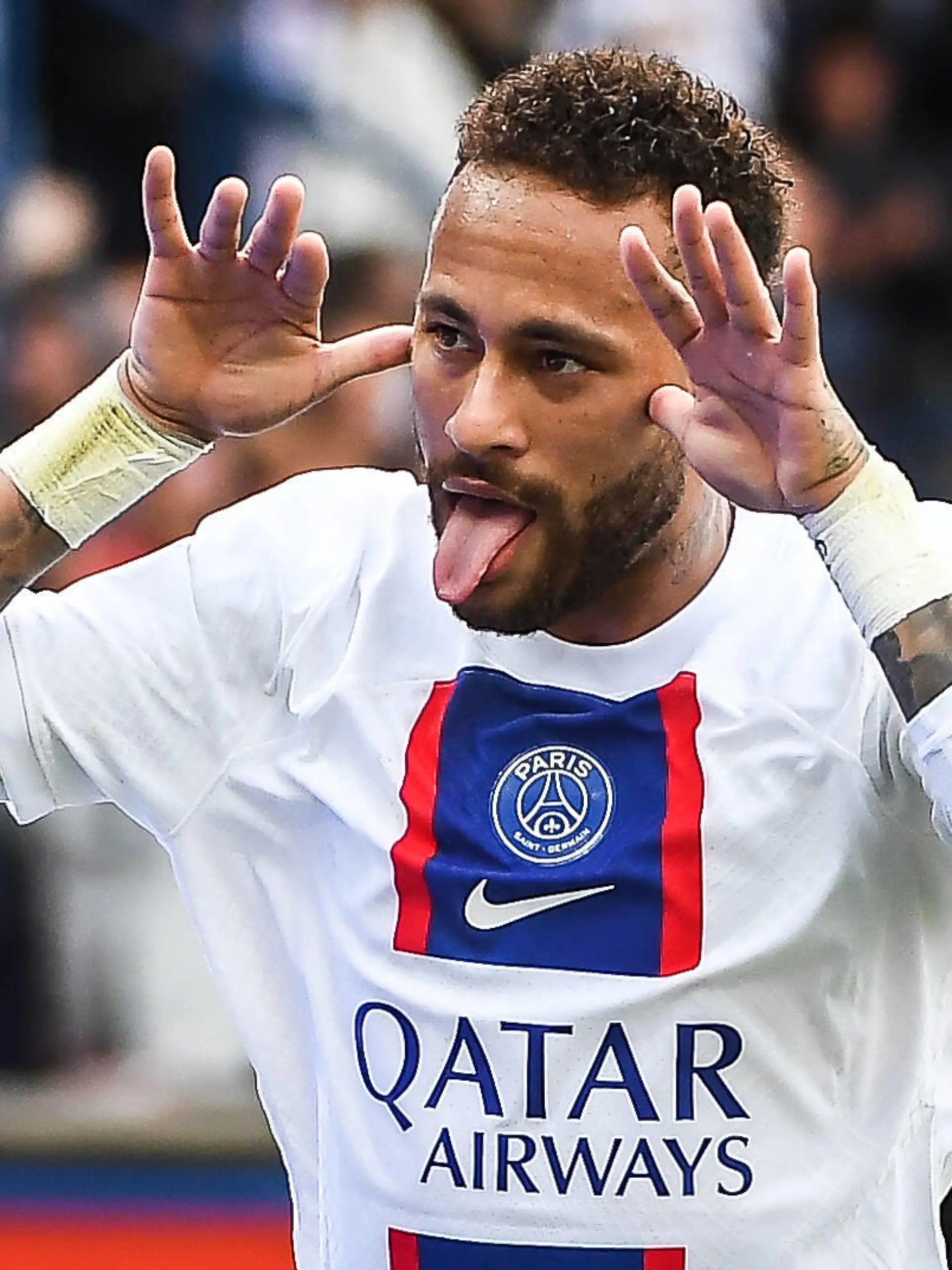  September 10, 2022, Paris, France: NEYMAR JR of Paris Saint-Germain celebrates scoring the game winning goal against Stade Brestois during French Ligue 1 action at Parc des Princes stadium. Paris France - ZUMAm308 20220910_zsp_m308_006 Copyright: xMatthieuxMirvillex