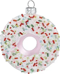 Christbaumschmuck Glas Donut mit bunten Streuseln von MAGIC by Inge
