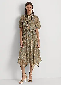 Georgette-Kleid mit Bindebändern
