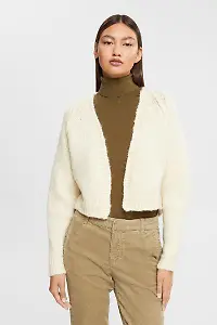 Cropped-Cardigan aus Wollmix