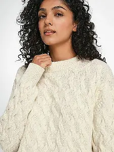 Rundhals-Pullover aus Wolle
