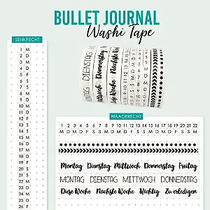 9 Washi Tapes für Bullet Journals von Papierdrachen