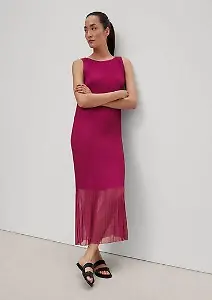 Minikleid mit Plisseefalten in Magenta