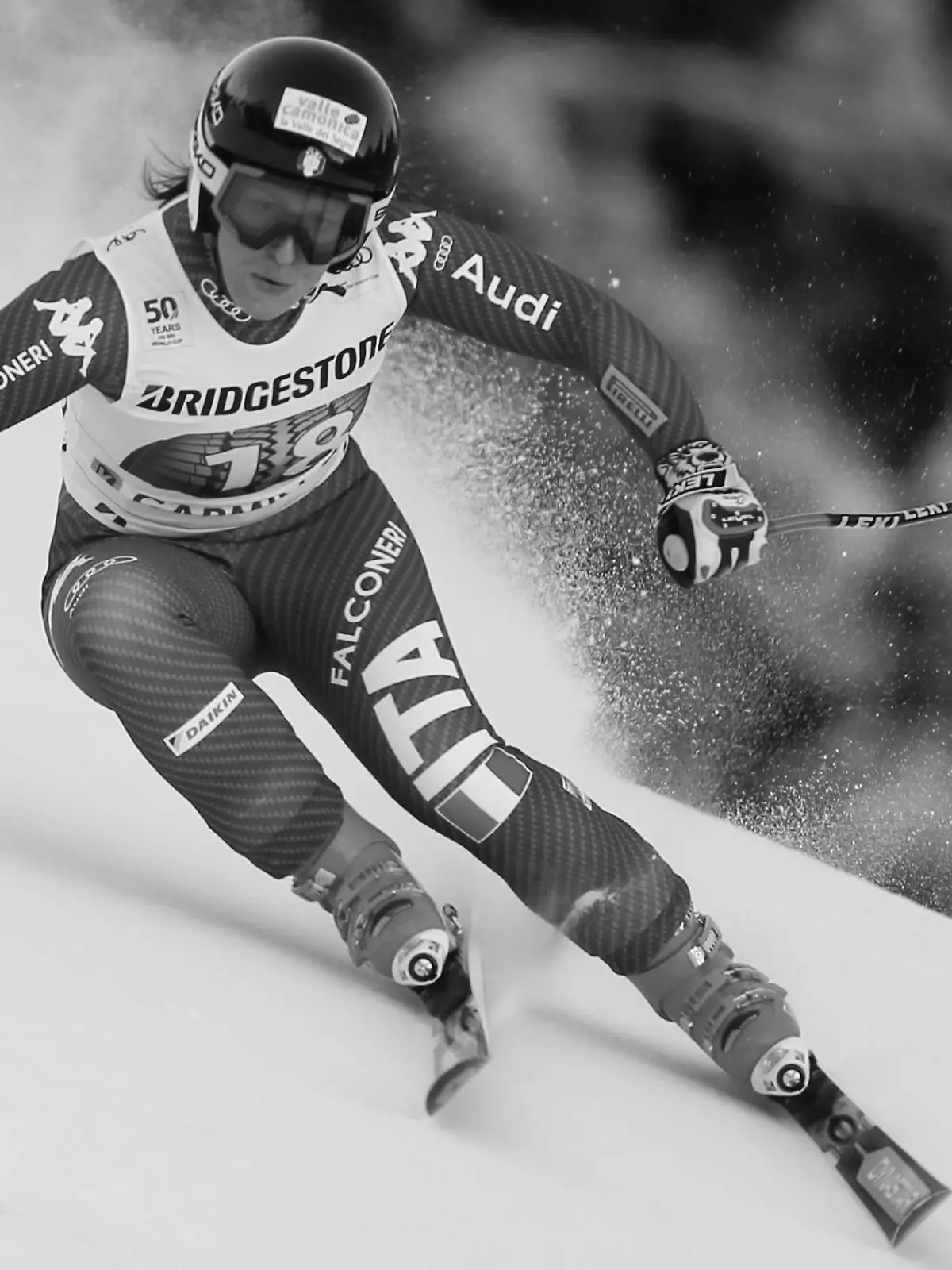 FLE - Elena Fanchini speeds down the course during an alpine ski, women's World Cup downhill, in Garmisch-Panterkirchen, Germany, on Jan. 21, 2017.  Italian skier Elena Fanchini, whose career was cut short by a tumor, has died. She was 37. Fanchini passed away Wednesday at her home in Solato, near Brescia, the Italian Winter Sports Federation announced. Fanchini died on the same day that fellow Italian Marta Bassino won the super-G at the world championships in Meribel, France; and two days after Federica Brignone – another former teammate – claimed gold in combined. (AP Photo/Marco Trovati, File)