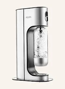 Aqvia Exclusive Wassersprudler mit Gehäuse aus poliertem Edelstahl, inkl. 2x PET-Flaschen