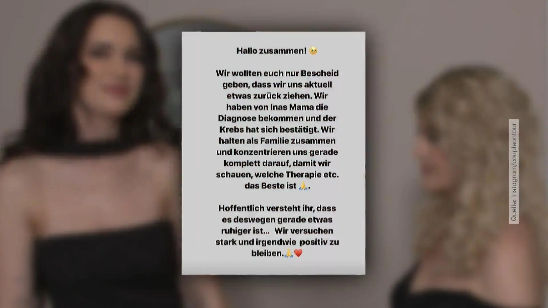 Auf Instagram kündigen "Coupleontour" eine Social-Media-Pause an.