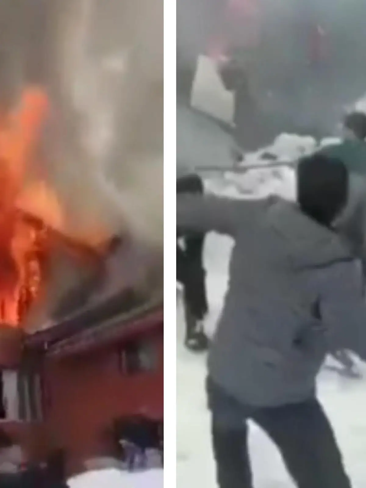 In einem indischen Skigebiet nahe des Himalaya steht ein Hotel in Flammen. Weil es keine Feuerwehr in dem Gebiet gibt, nehmen die Urlauber die Sache selbst in die Hand. Mit Schneebällen befeuern sie die Flammen - mit Erfolg!